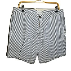 Saddlebred Stretch‎ Breaker Shorts Blue White Striped Seersucker~Mens 38W Preppy
